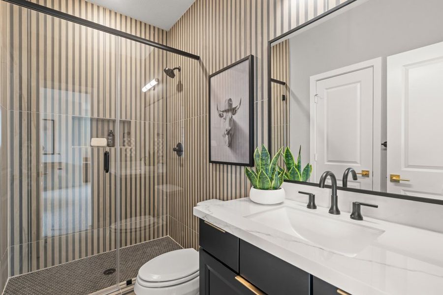 Furnished interior view inside a new home in Legacy Prairie at Katy Court 60', Katy (Image 23).