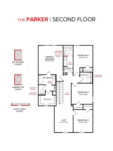 The Parker Floorplan Second Floor