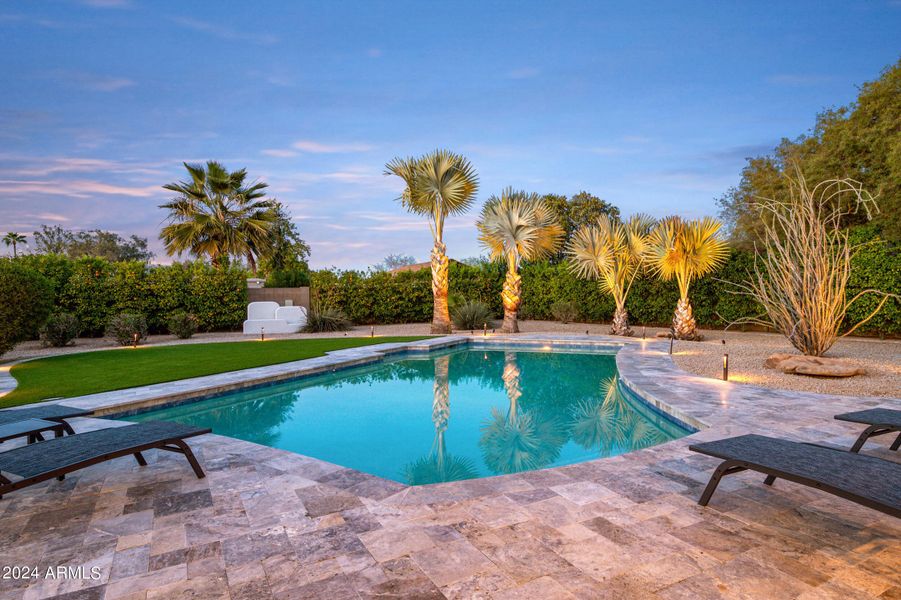 pool and backyard