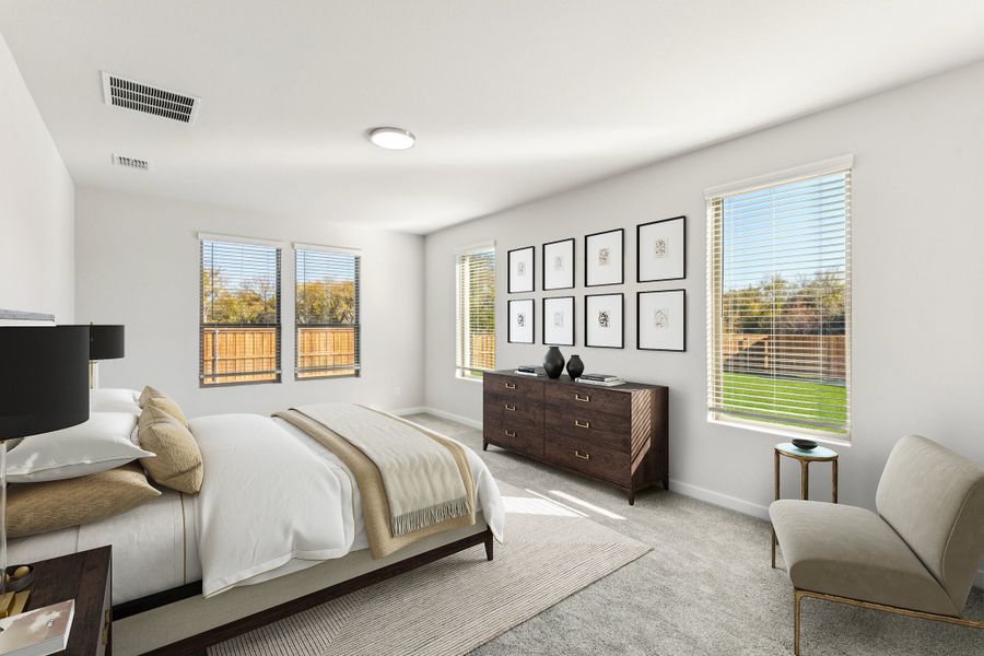 Primary Suite in the Wimbledon home plan by Trophy Signature Homes – REPRESENTATIVE PHOTO
