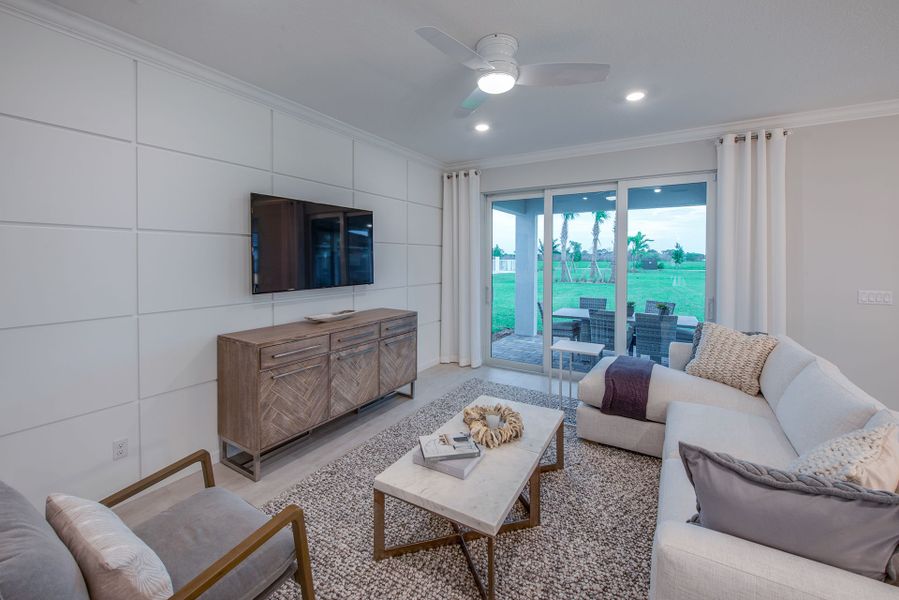 Furnished interior view inside a new home in Del Webb Oak Creek, North Fort Myers (Image 12).