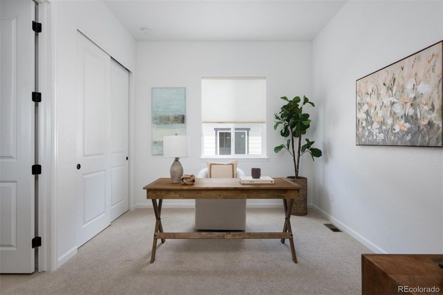 Furnished interior view inside a new home in Trailstone Destination Collection, Arvada (Image 30).