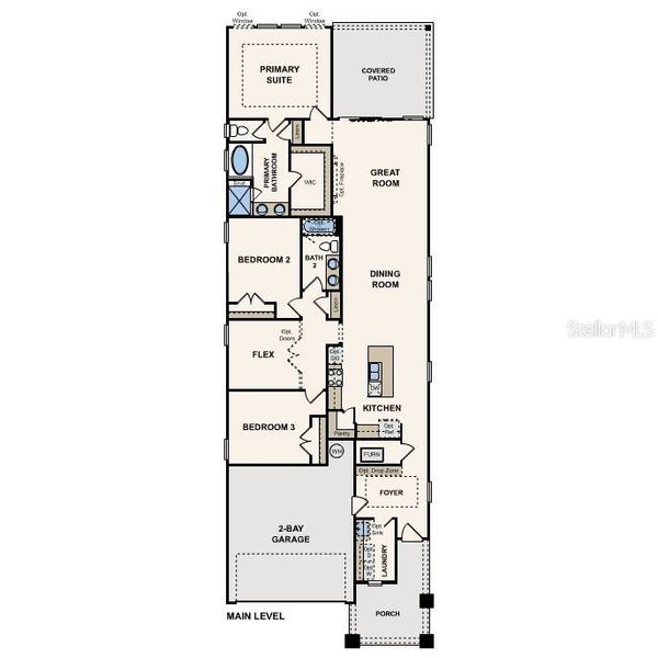 2D floor plan layout of this home in Seminole Palms, Palm Coast, FL (Image 5).