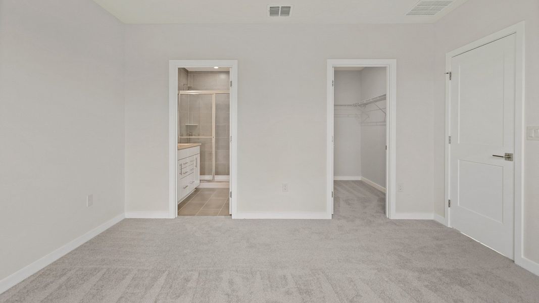 The Atlantic’s owner’s suite features plush carpet, a walk-in closet, and direct access to a spacious private bathroom. The Atlantic’s owner’s suite features plush carpet, a walk-in closet, and direct access to a spacious private bathroom.