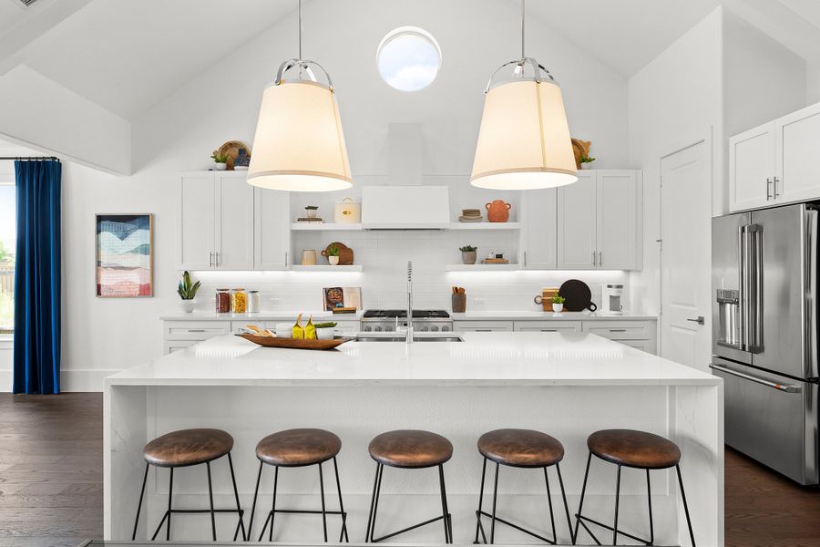 Kitchen with subway tile backsplash