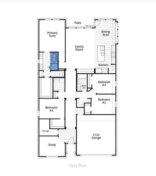 2D floor plan layout for the Denton Plan by Highland Homes in Mosaic: Artisan Series - 50ft. Lots, Prosper, TX (Image 4). 2D floor plan layout for the Denton Plan by Highland Homes in Mosaic: Artisan Series - 50ft. Lots, Prosper, TX (Image 4).