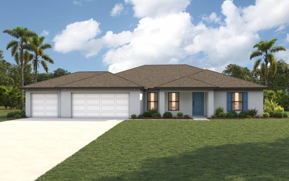 Representative exterior photo of a completed home built from the St Augustine by Christopher Alan Homes in Palm Bay, Palm Bay, FL (Image 19).