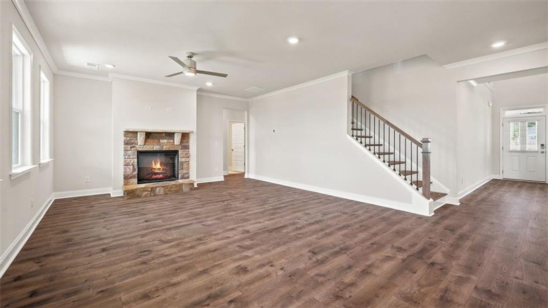 Spacious, unfurnished interior of a new home in Evergreen Crossing, Locust Grove (Image 27). Spacious, unfurnished interior of a new home in Evergreen Crossing, Locust Grove (Image 27).