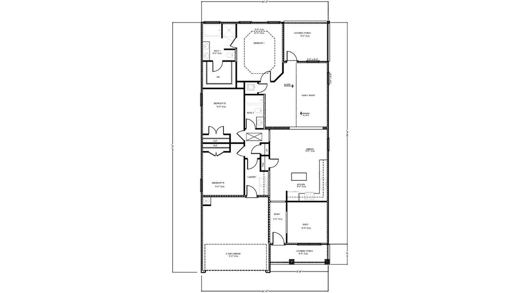 2D floor plan layout of this home in Bayside at Ward Creek, Panama City Beach, FL (Image 4).
