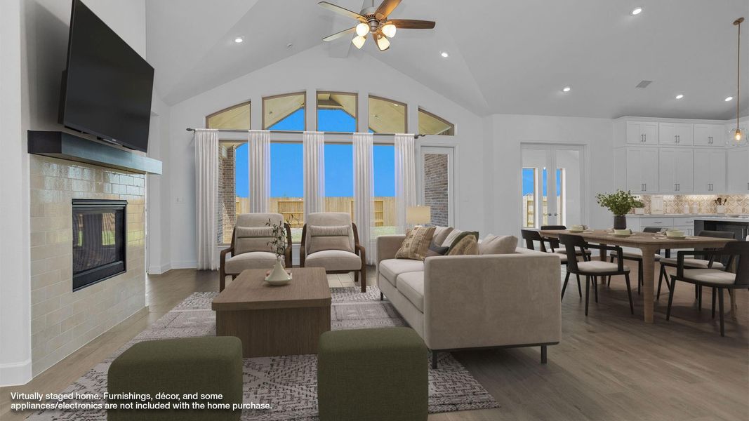 Furnished interior view inside a new home in Valencia 70', Manvel (Image 5).