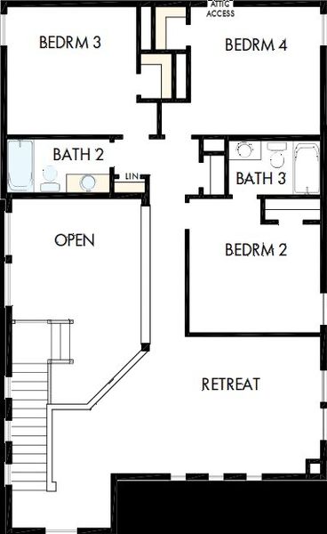2D floor plan layout of this home in Prairieland Village - Grove Collection, Cypress, TX (Image 3). 2D floor plan layout of this home in Prairieland Village - Grove Collection, Cypress, TX (Image 3).