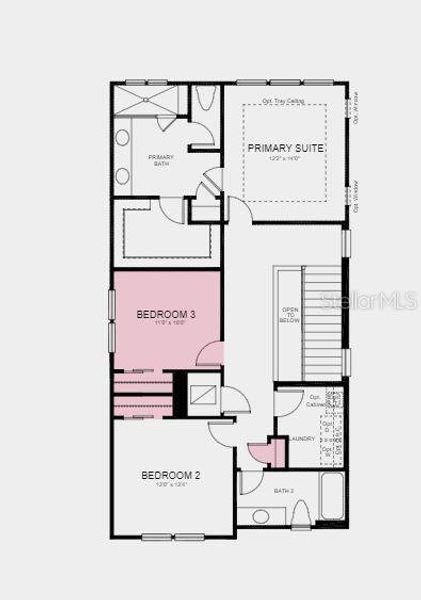 Structural options added: Bed 3 in place of loft and study in place of flex room.