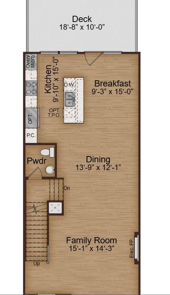 2D floor plan layout for the Lennox by McKinley Homes in Town Center Overlook, Norcross, GA (Image 3).