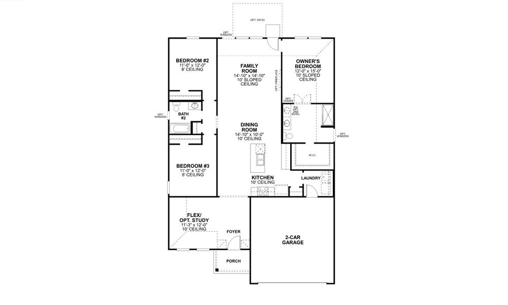 2D floor plan layout for the Desoto - 40' Smart Series by M/I Homes in Lane Ranch, Sanger, TX (Image 3). 2D floor plan layout for the Desoto - 40' Smart Series by M/I Homes in Lane Ranch, Sanger, TX (Image 3).