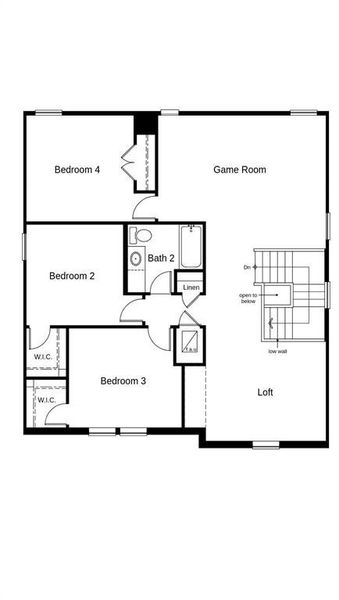 This floor plan features 4 bedrooms, 2 full baths, 1 half bath and over 2,400 square feet of living space.