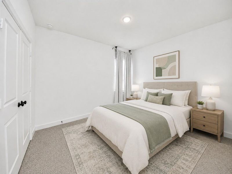 Second bedroom.**Virtually staged Second bedroom.**Virtually staged