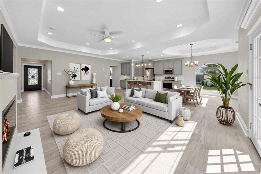 Furnished interior view inside a new home in , Lindale (Image 14). Furnished interior view inside a new home in , Lindale (Image 14).