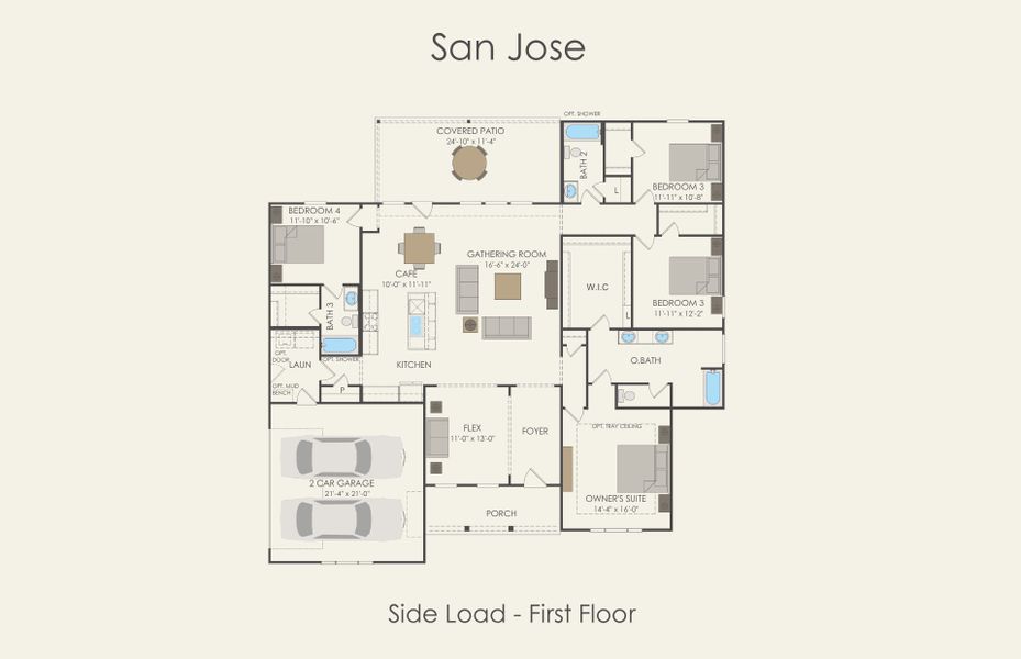 2D floor plan layout for the San Jose by Centex in Wildwood Reserve, San Antonio, TX (Image 4). 2D floor plan layout for the San Jose by Centex in Wildwood Reserve, San Antonio, TX (Image 4).