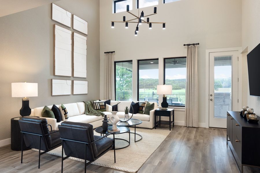 Representative furnished interior of a home built from the Quinley by Scott Felder Homes in Prominence, San Antonio (Image 8).