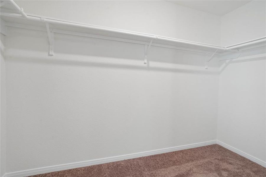 Look at this immaculate closet! With high shelving, multiple rows to hang clothing, you are sure to have enough room for all your belongings!