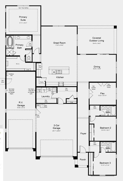 2D floor plan layout for the Crossing by Taylor Morrison in Combs Ranch Journey Collection, San Tan Valley, AZ (Image 3). 2D floor plan layout for the Crossing by Taylor Morrison in Combs Ranch Journey Collection, San Tan Valley, AZ (Image 3).