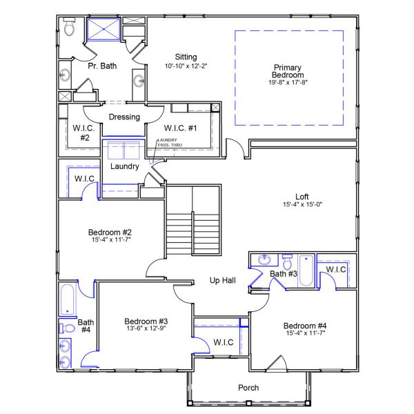 2D floor plan layout of this home in Georgias Landing, Raleigh, NC (Image 6).