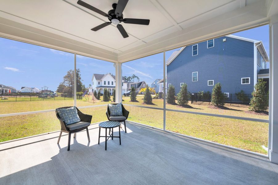 Representative exterior details of a home built from the The Amherst by RobuckHomes in Windwater, Hampstead (Image 31).