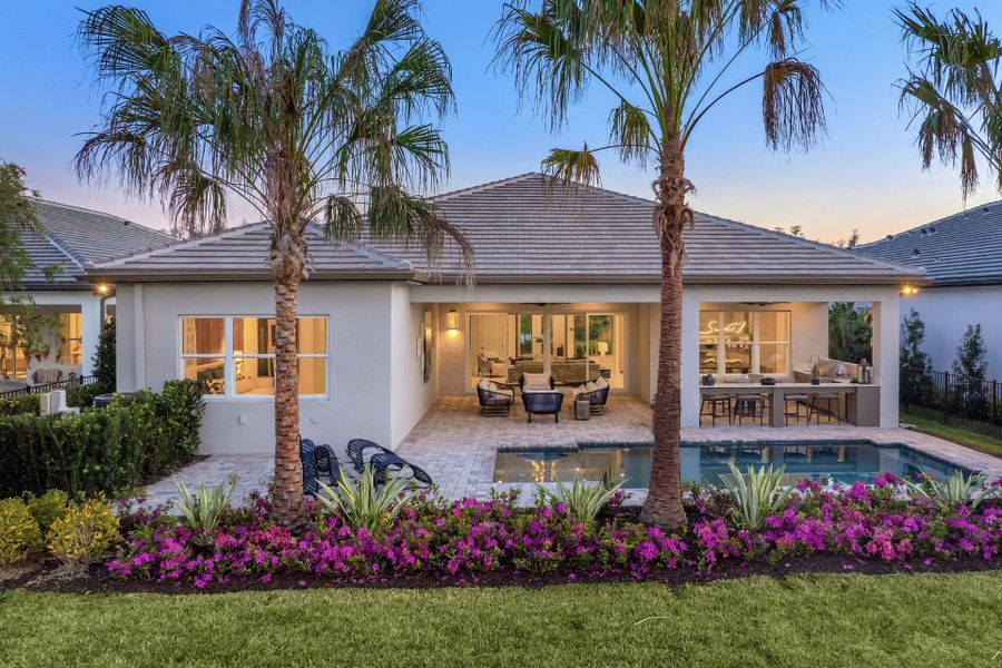 Representative exterior photo of a completed home built from the Crystal by GL Homes in Valencia Ridge, Wesley Chapel, FL (Image 22).