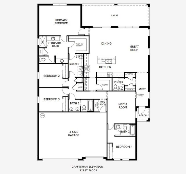 2D floor plan layout of this home in Country Club Estates, Palm Bay, FL (Image 3).