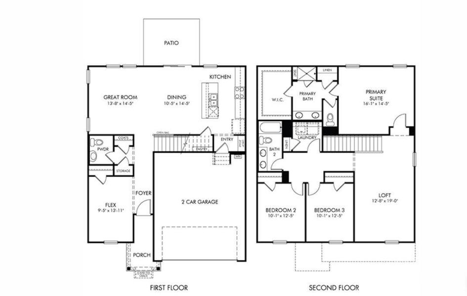 2D floor plan layout of this home in Nelson's Creek, Mocksville, NC (Image 2). 2D floor plan layout of this home in Nelson's Creek, Mocksville, NC (Image 2).