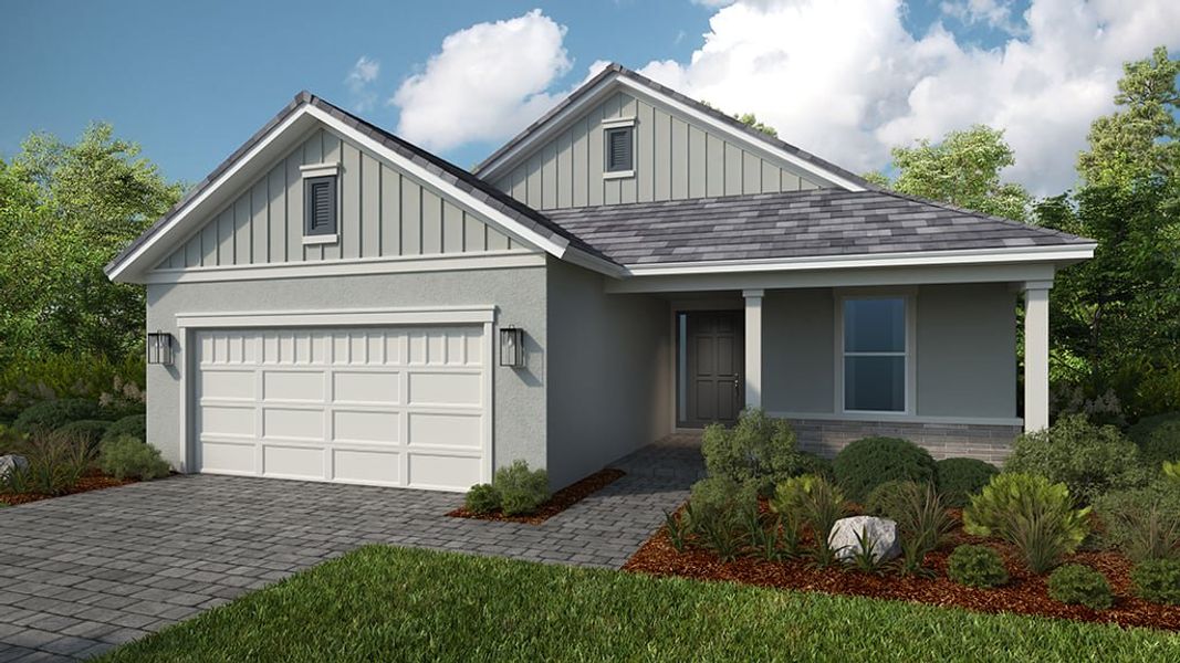 Representative exterior photo of a completed home built from the Marino by Taylor Morrison in Esplanade at Kingston, Estero, FL (Image 20). Representative exterior photo of a completed home built from the Marino by Taylor Morrison in Esplanade at Kingston, Estero, FL (Image 20).