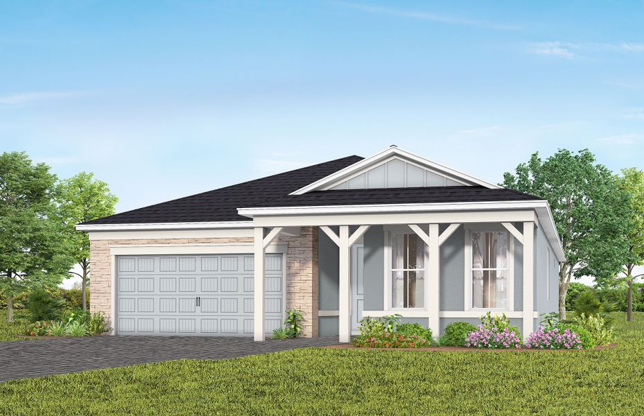 Representative exterior photo of a completed home built from the Palmary by Del Webb in Del Webb Lakehaven, Clermont, FL (Image 15).