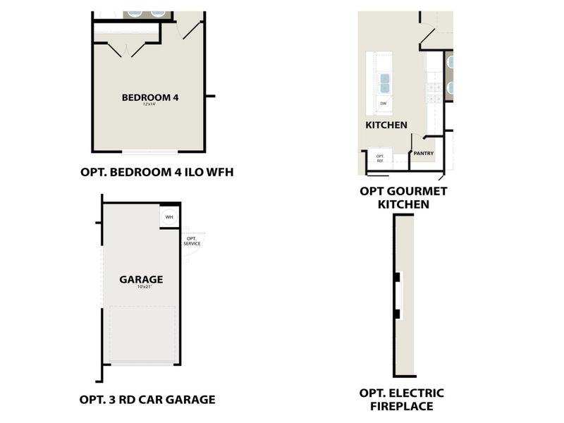 2D floor plan layout for the The Holly F by Davidson Homes LLC in Meadow Ridge Estates, Josephine, TX (Image 3).