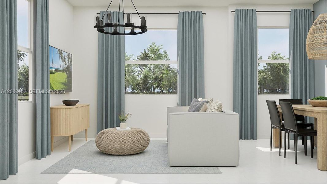 Furnished interior view inside a new home in Emerald Palms, Miami (Image 7).