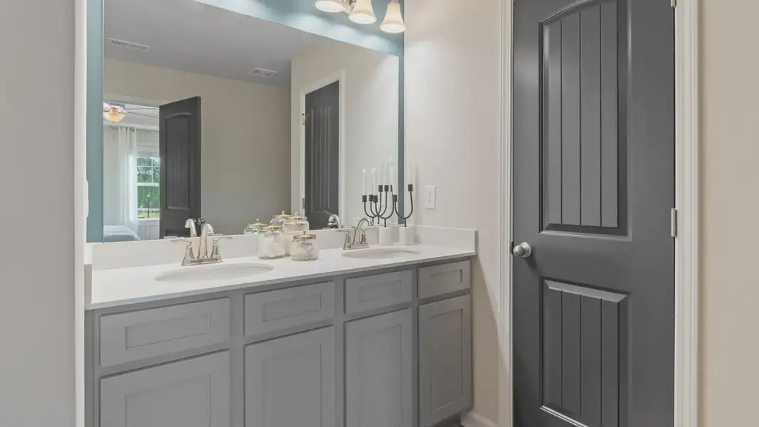 Bathroom with dual vanity