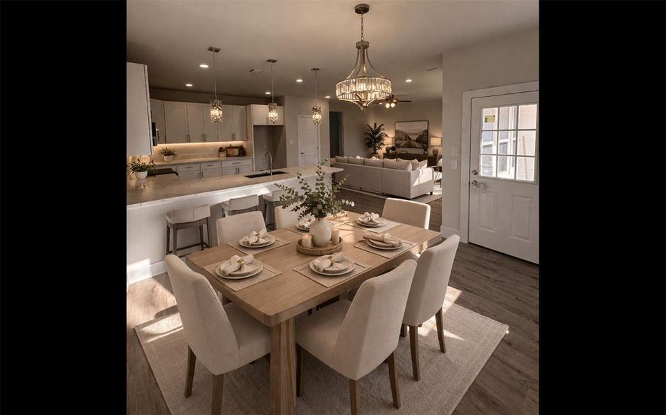 Staged digital of dining room