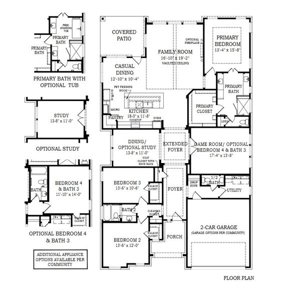 2D floor plan layout for the Marbella by Chesmar Homes in Audubon, Magnolia, TX (Image 6).