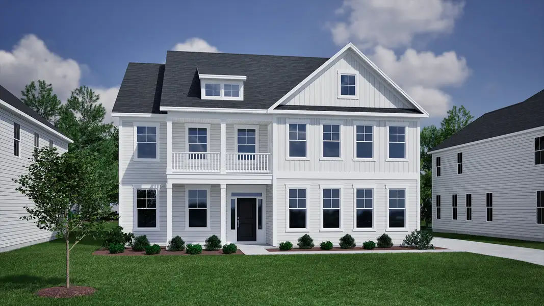 Representative exterior photo of a completed home built from the Webster II - Vanguard Collection by Mungo Homes in Scotts Hill Village, Wilmington, NC (Image 22).
