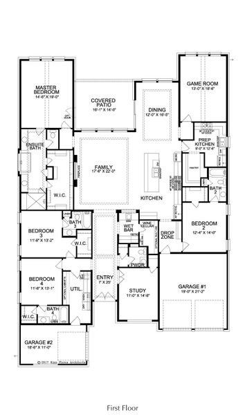 2D floor plan layout for the Ladera by Landon Homes in Fields - Brookside North, Frisco, TX (Image 5). 2D floor plan layout for the Ladera by Landon Homes in Fields - Brookside North, Frisco, TX (Image 5).