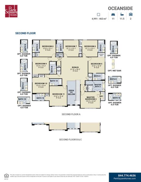 2D floor plan layout for the Oceanside by Park Square Residential in Windsor Cay Resort, Clermont, FL (Image 4). 2D floor plan layout for the Oceanside by Park Square Residential in Windsor Cay Resort, Clermont, FL (Image 4).