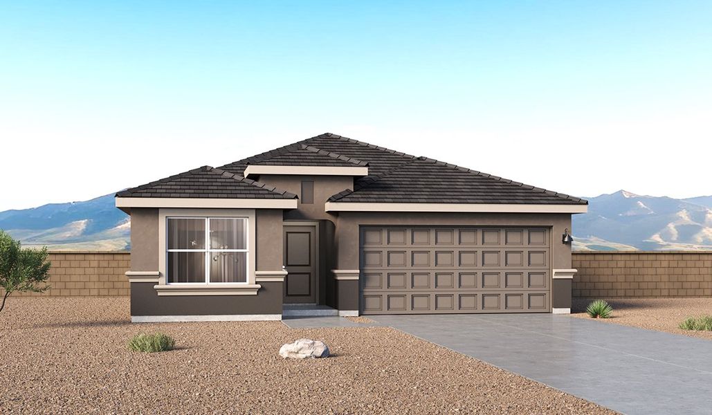 Representative exterior photo of a completed home built from the Gaven - H35G by D.R. Horton in Hanson Ridge, Vail, AZ (Image 21).