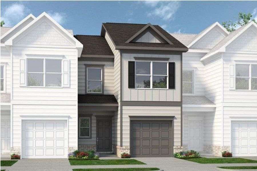 Front exterior of a new home in Fairington, Cartersville, GA, highlighting curb appeal (Image 1).