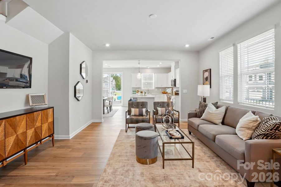Furnished interior view inside a new home in Arbor Chase, Clover (Image 6). Furnished interior view inside a new home in Arbor Chase, Clover (Image 6).