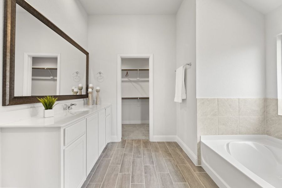 Representative exterior photo of a completed home built from the Hampton by Impression Homes in Timberbrook, Justin, TX (Image 15). Representative exterior photo of a completed home built from the Hampton by Impression Homes in Timberbrook, Justin, TX (Image 15).