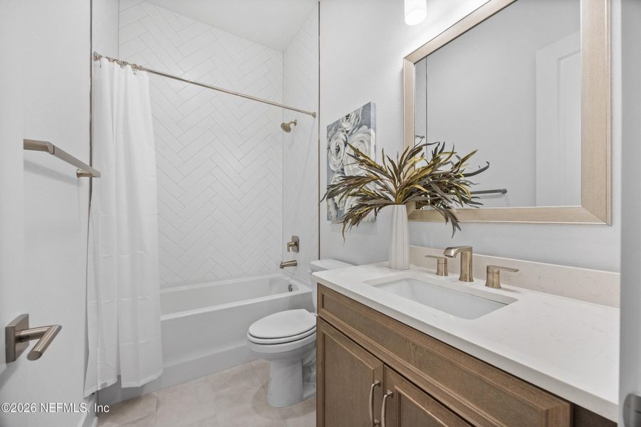 Furnished interior view inside a new home in Oak Grove at SilverLeaf 60’, St. Augustine (Image 11).