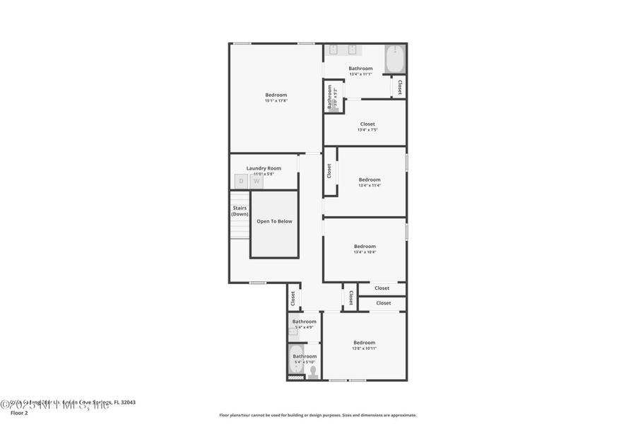 2D floor plan layout of this home in Cross Creek Express, Green Cove Springs, FL (Image 5).