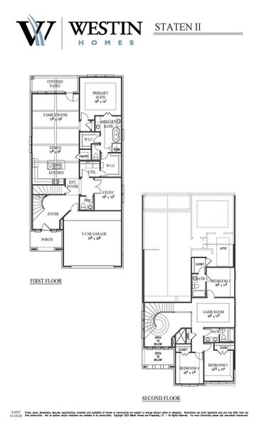 2D floor plan layout of this home in Cross Creek West - 45', Fulshear, TX (Image 3).