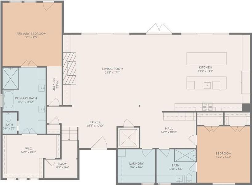 2D floor plan layout of this home in , Galveston, TX (Image 6).