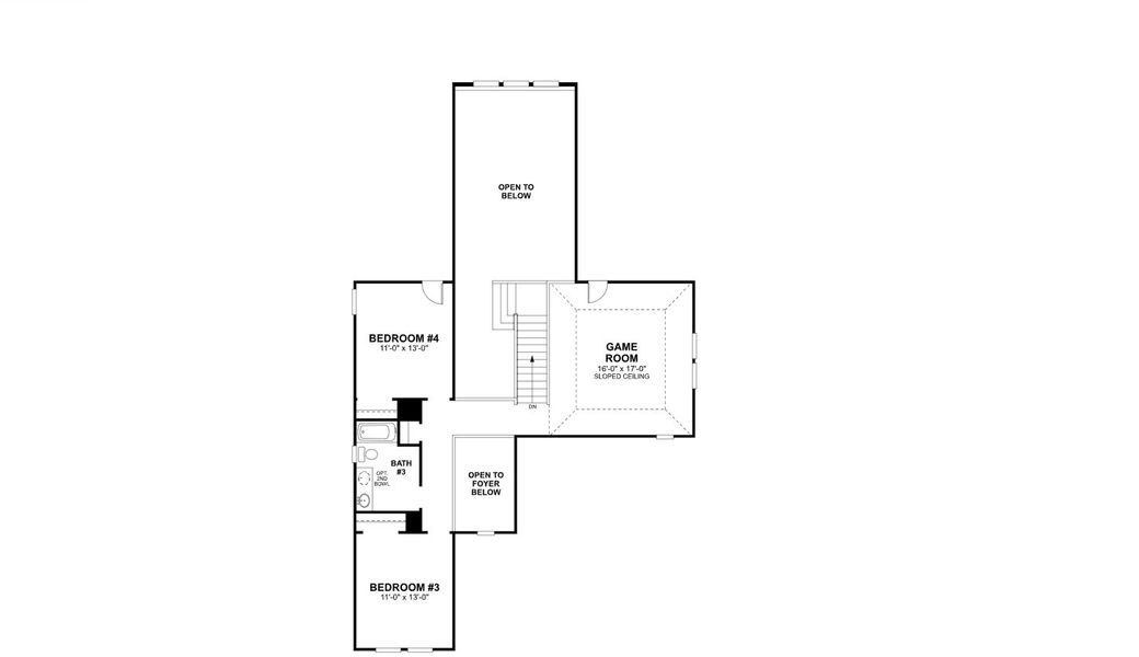 2D floor plan layout for the Balcones by M/I Homes in Eliana, McKinney, TX (Image 3).
