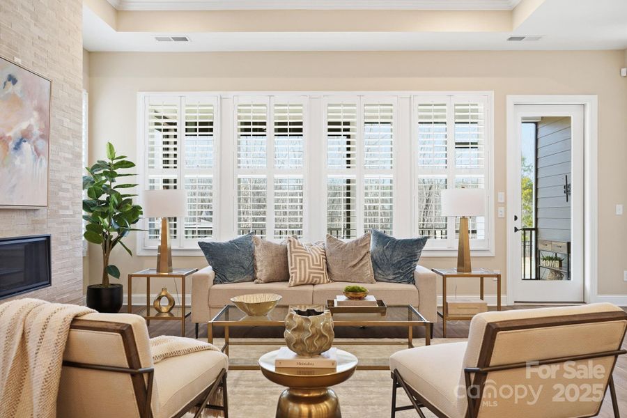 Great room view to screen porch